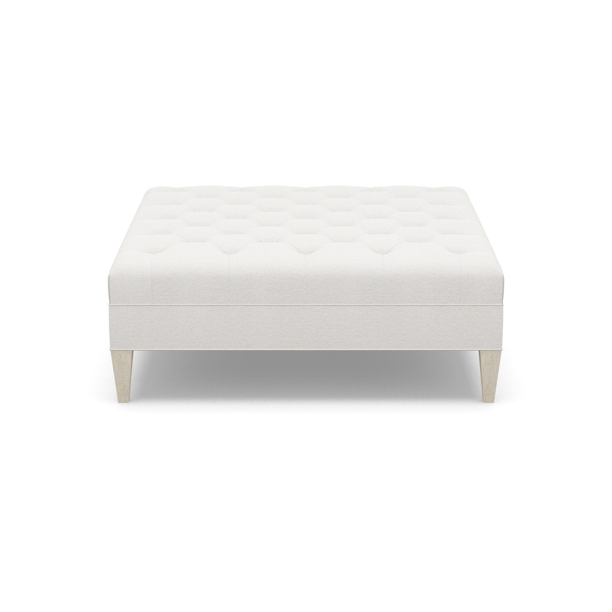 Paul Robert 54 Wide Tufted Square Cocktail Ottoman With Tapered Leg