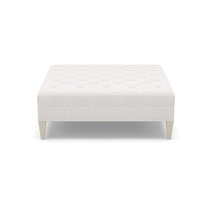 Paul Robert 54 Wide Tufted Square Cocktail Ottoman With Tapered Leg