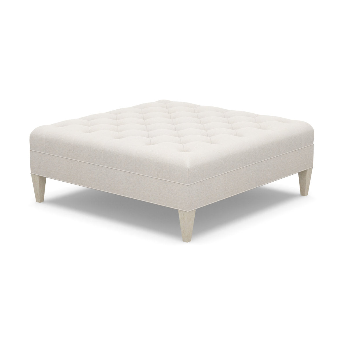 Paul Robert 54 Wide Tufted Square Cocktail Ottoman With Tapered Leg