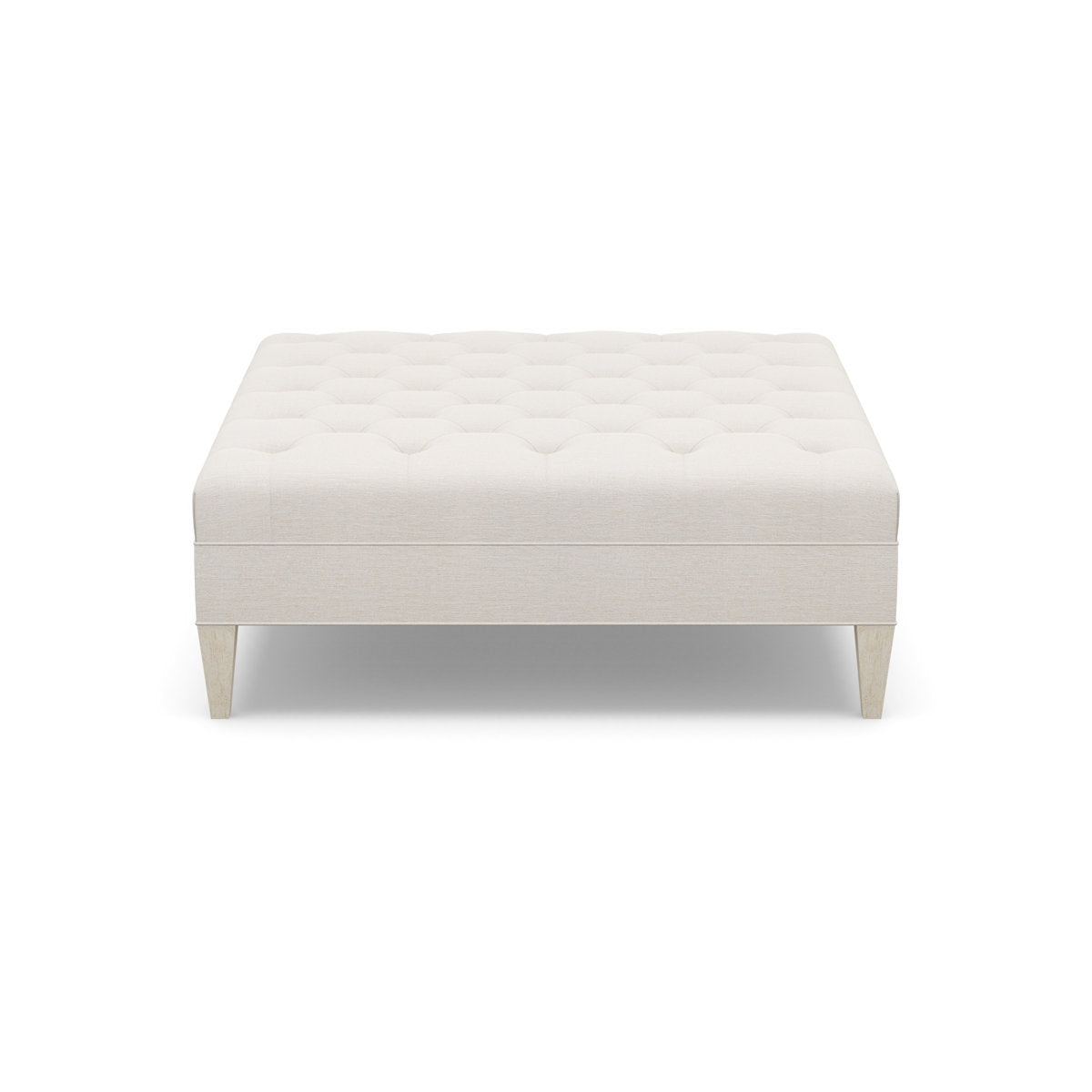 Paul Robert 54 Wide Tufted Square Cocktail Ottoman With Tapered Leg