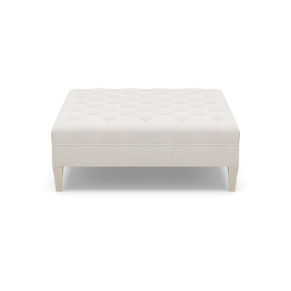 Paul Robert 54 Wide Tufted Square Cocktail Ottoman With Tapered Leg
