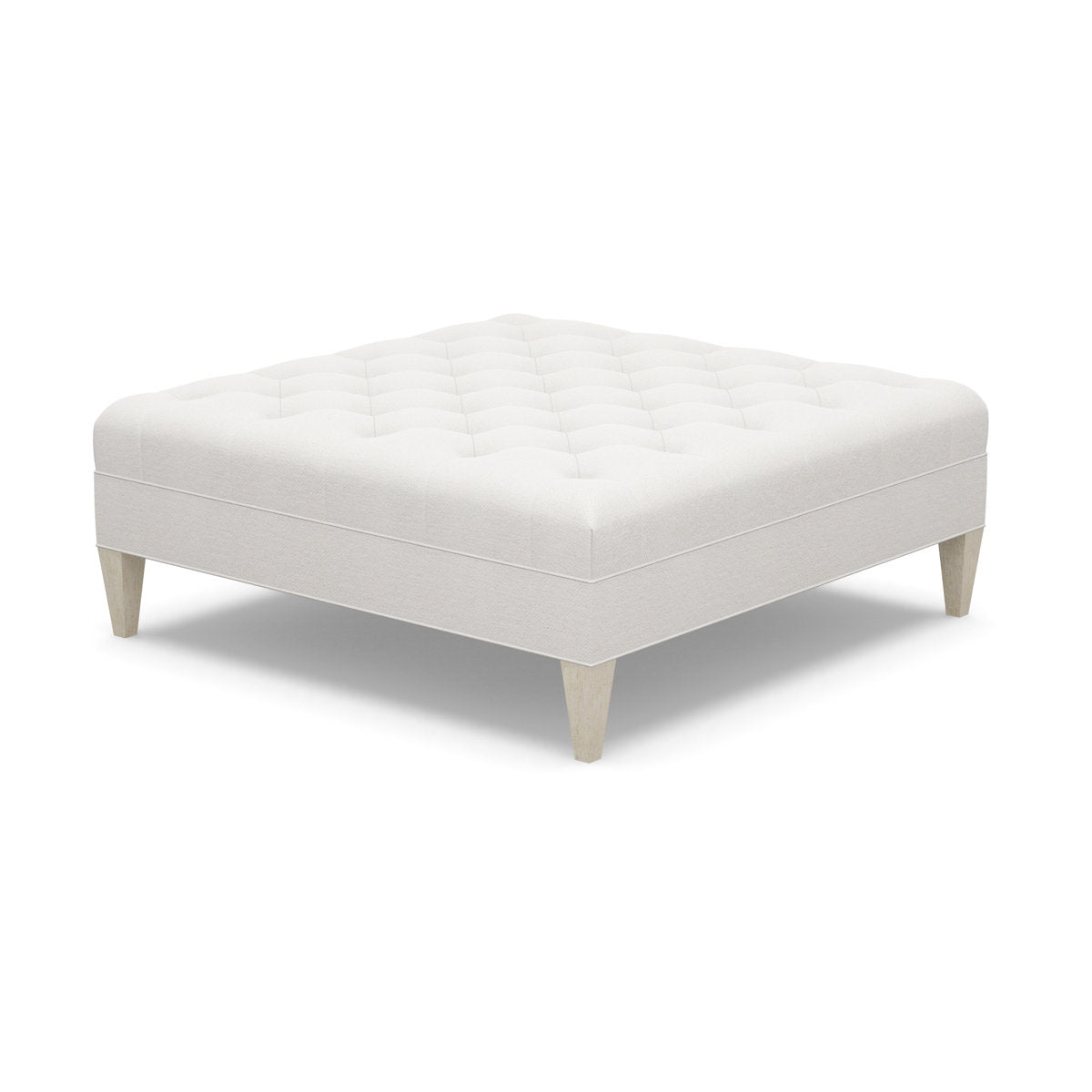 Paul Robert 54 Wide Tufted Square Cocktail Ottoman With Tapered Leg