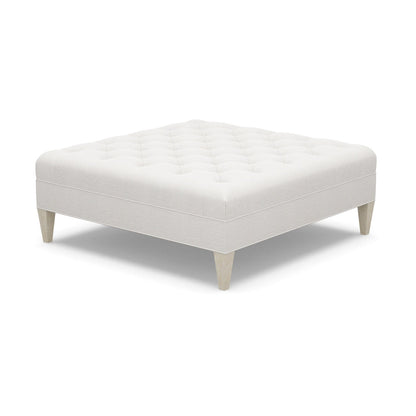 Paul Robert 54 Wide Tufted Square Cocktail Ottoman With Tapered Leg