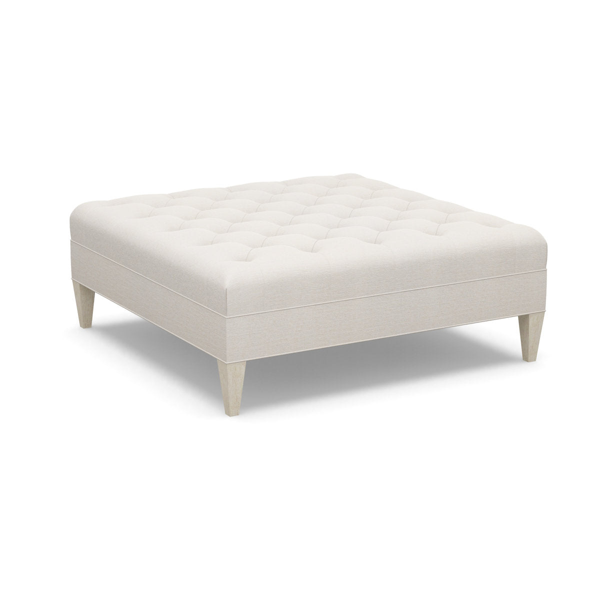 Paul Robert 54 Wide Tufted Square Cocktail Ottoman With Tapered Leg