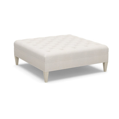 Paul Robert 54 Wide Tufted Square Cocktail Ottoman With Tapered Leg