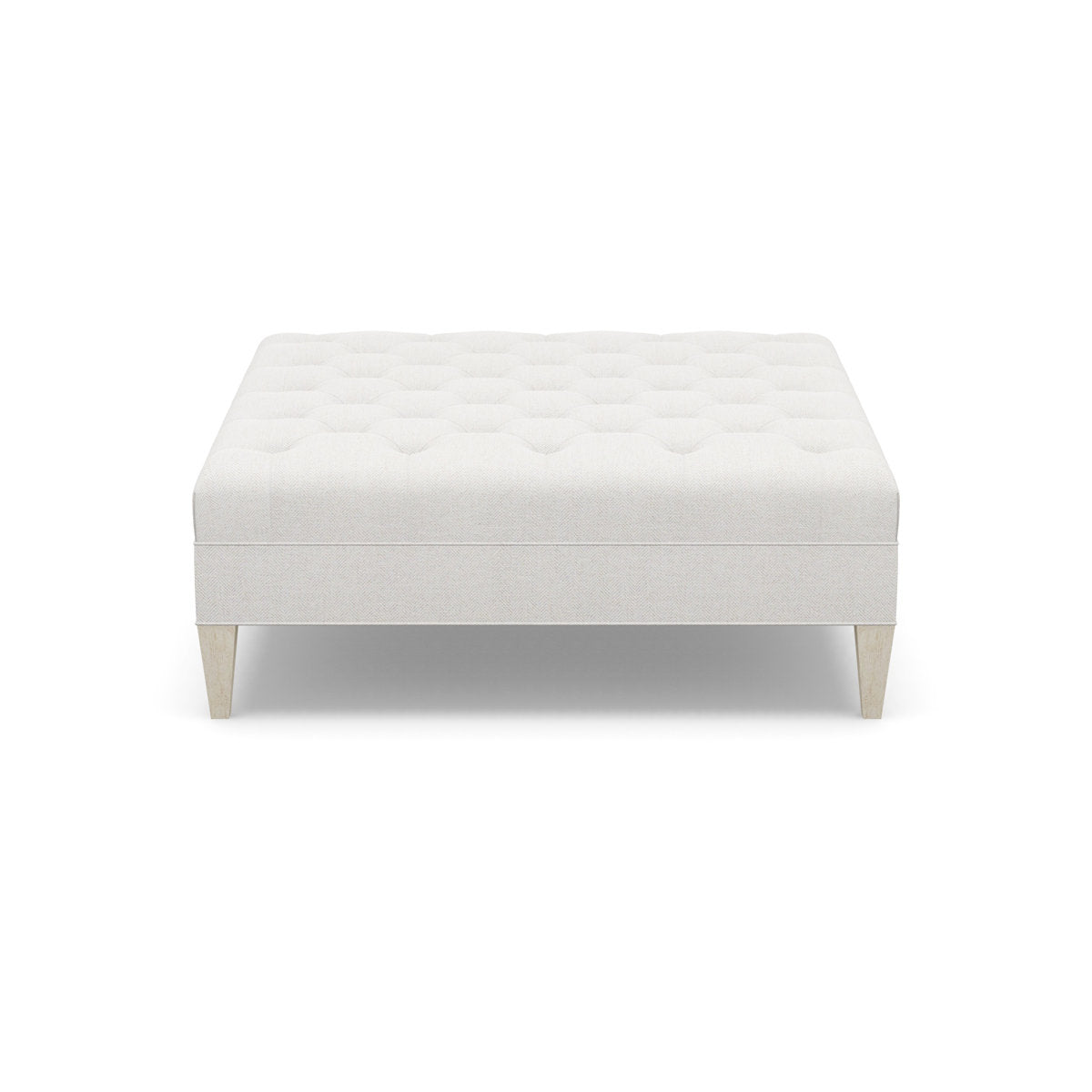 Paul Robert 54 Wide Tufted Square Cocktail Ottoman With Tapered Leg