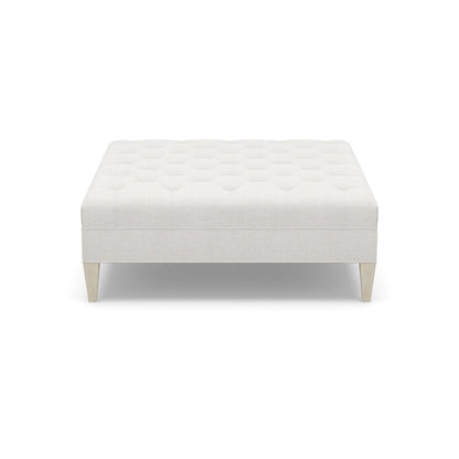 Paul Robert 54 Wide Tufted Square Cocktail Ottoman With Tapered Leg