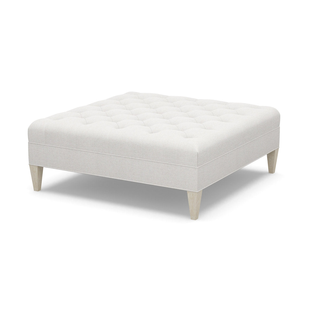 Paul Robert 54 Wide Tufted Square Cocktail Ottoman With Tapered Leg