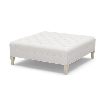 Paul Robert 54 Wide Tufted Square Cocktail Ottoman With Tapered Leg