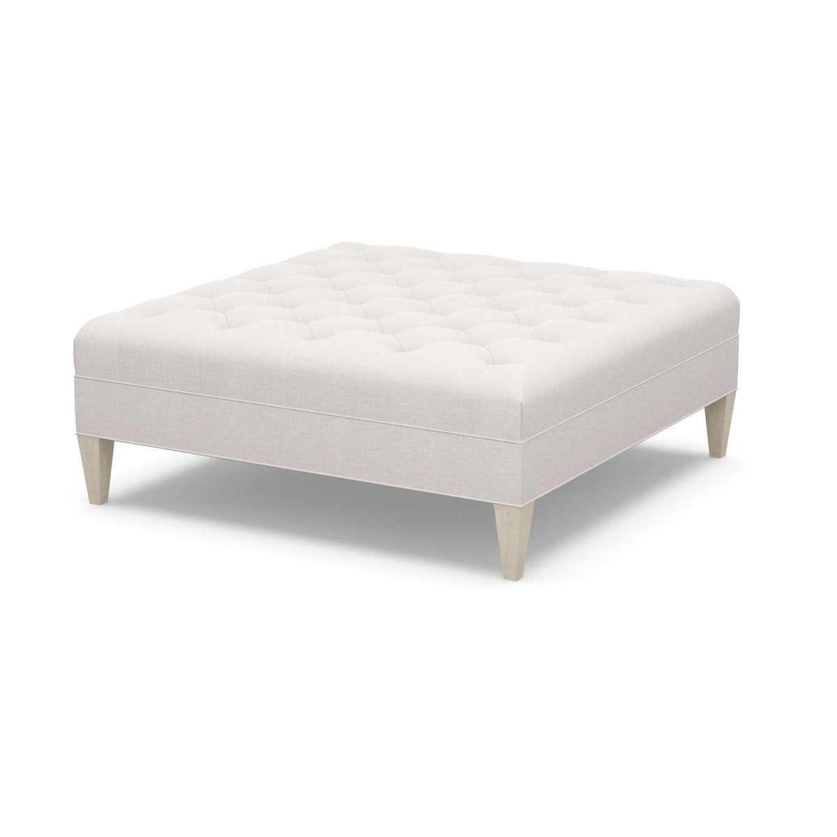 Paul Robert 54 Wide Tufted Square Cocktail Ottoman With Tapered Leg