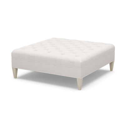 Paul Robert 54 Wide Tufted Square Cocktail Ottoman With Tapered Leg
