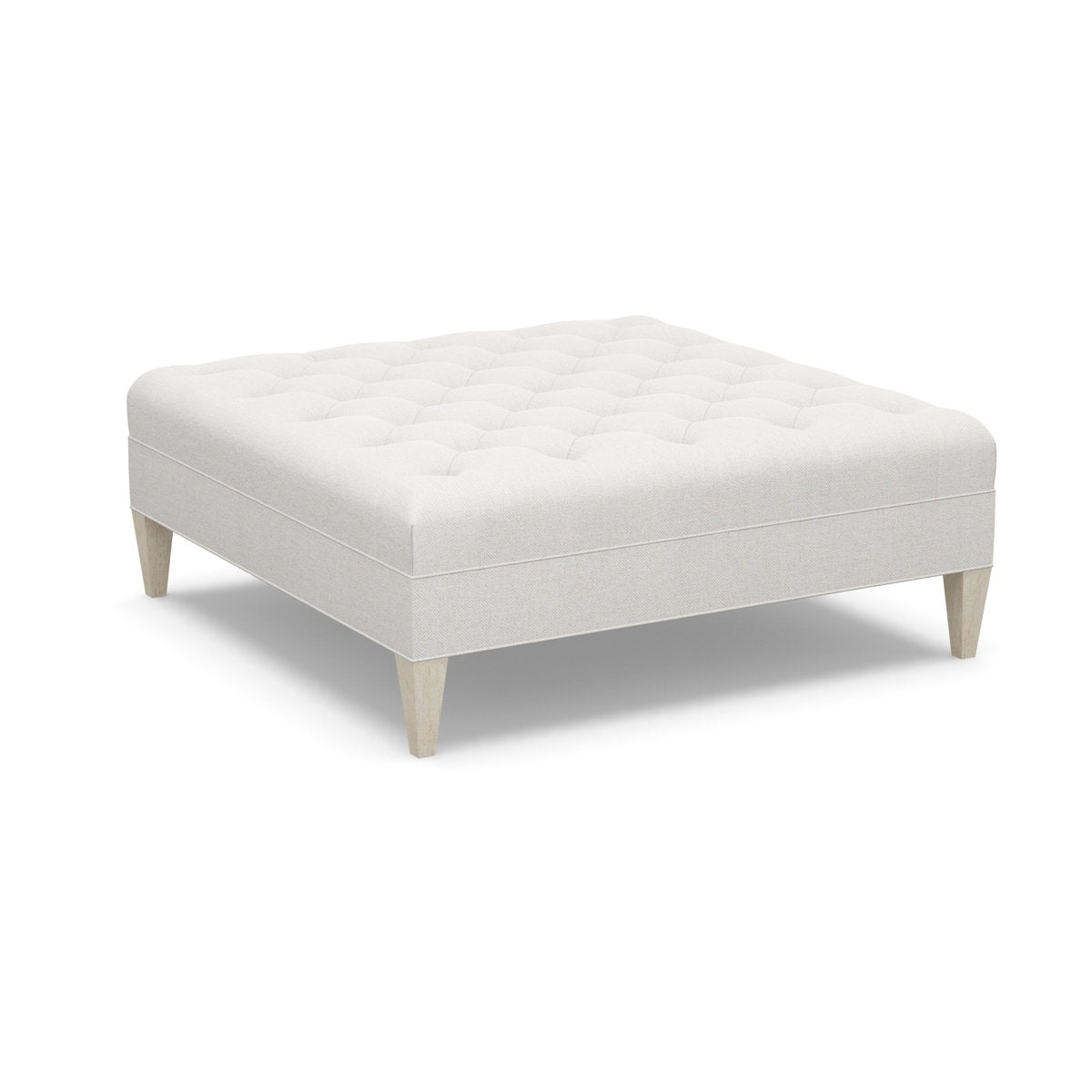 Paul Robert 54 Wide Tufted Square Cocktail Ottoman With Tapered Leg