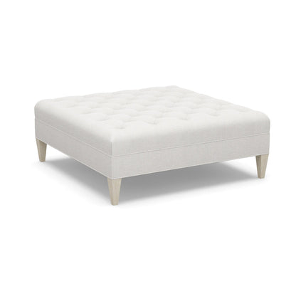 Paul Robert 54 Wide Tufted Square Cocktail Ottoman With Tapered Leg