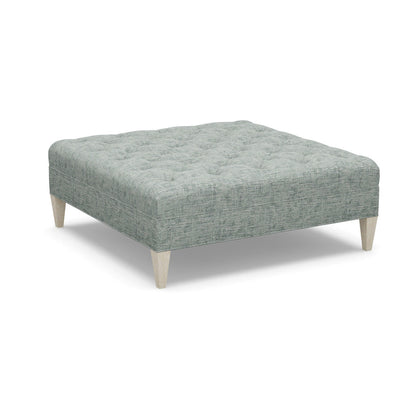 Paul Robert 54 Wide Tufted Square Cocktail Ottoman With Tapered Leg