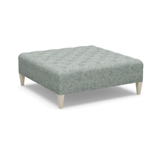 Paul Robert 54 Wide Tufted Square Cocktail Ottoman With Tapered Leg