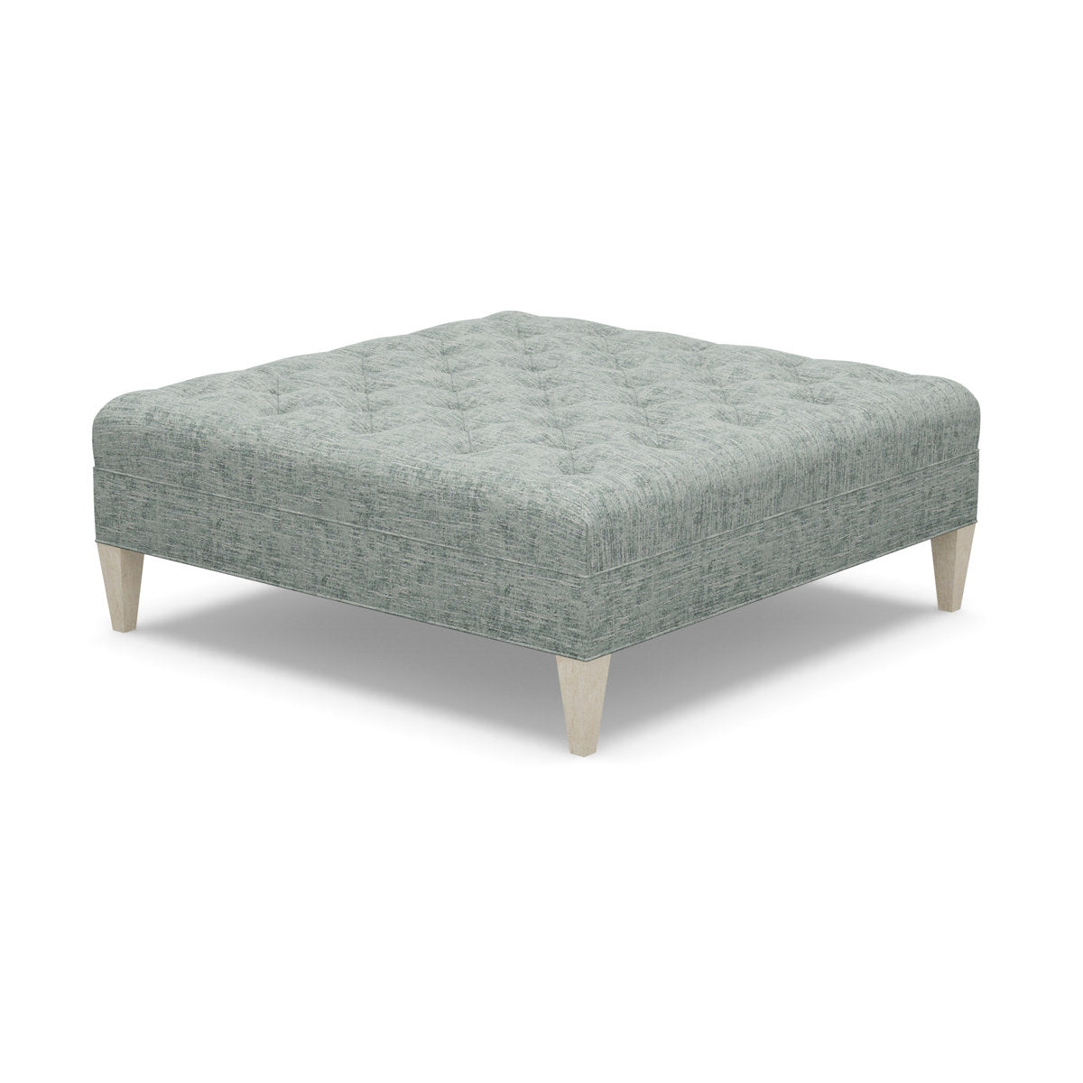 Paul Robert 54 Wide Tufted Square Cocktail Ottoman With Tapered Leg