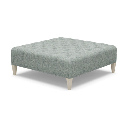 Paul Robert 54 Wide Tufted Square Cocktail Ottoman With Tapered Leg