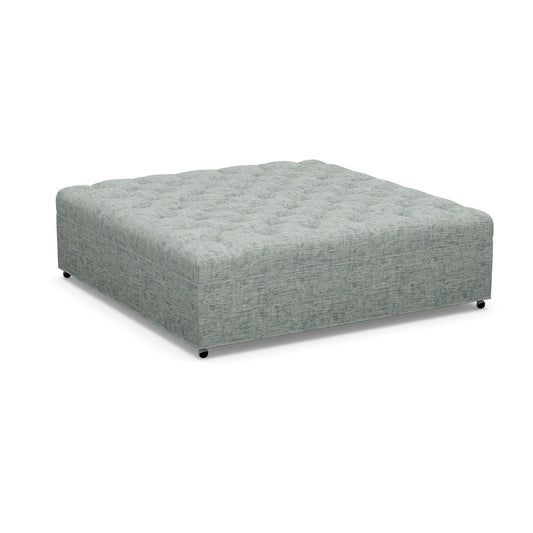 Paul Robert 60 Wide Tufted Square Cocktail Ottoman With Casters