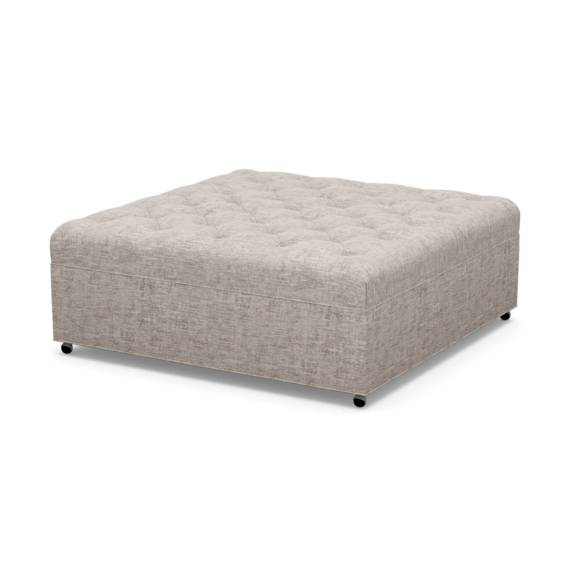 Paul Robert 48 Wide Tufted Square Cocktail Ottoman With Casters
