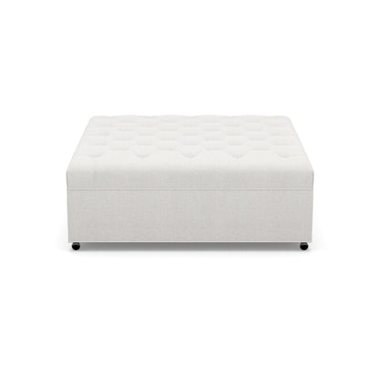 Paul Robert 48 Wide Tufted Square Cocktail Ottoman With Casters