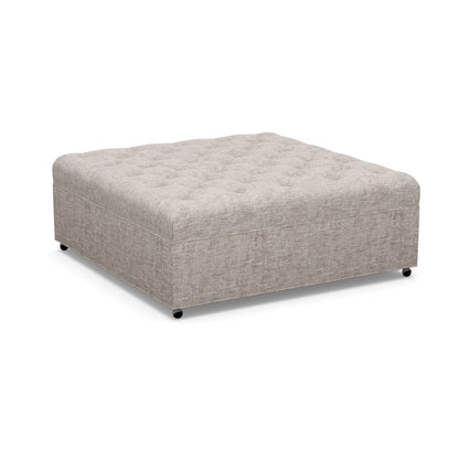 Paul Robert 48 Wide Tufted Square Cocktail Ottoman With Casters