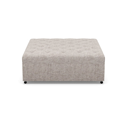 Paul Robert 48 Wide Tufted Square Cocktail Ottoman With Casters