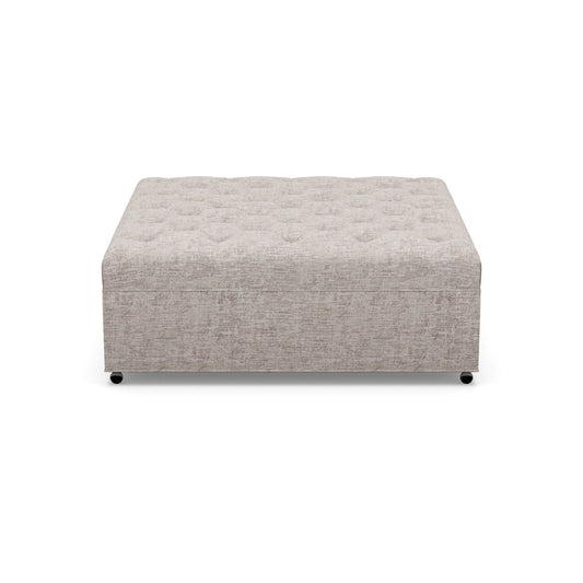 Paul Robert 48 Wide Tufted Square Cocktail Ottoman With Casters