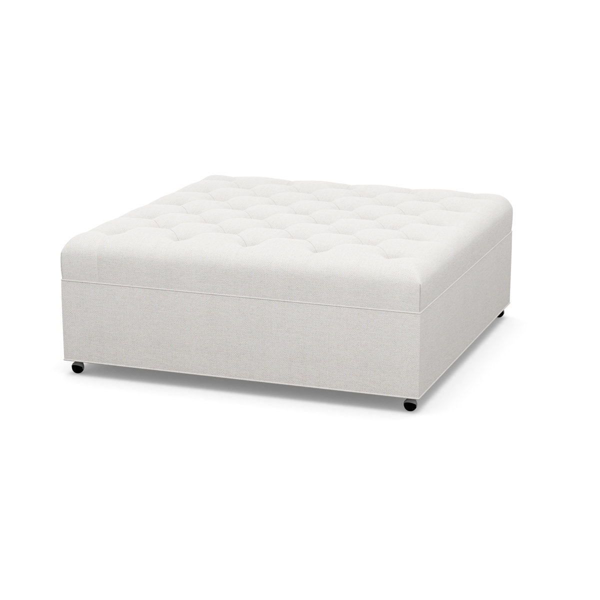 Paul Robert 48 Wide Tufted Square Cocktail Ottoman With Casters