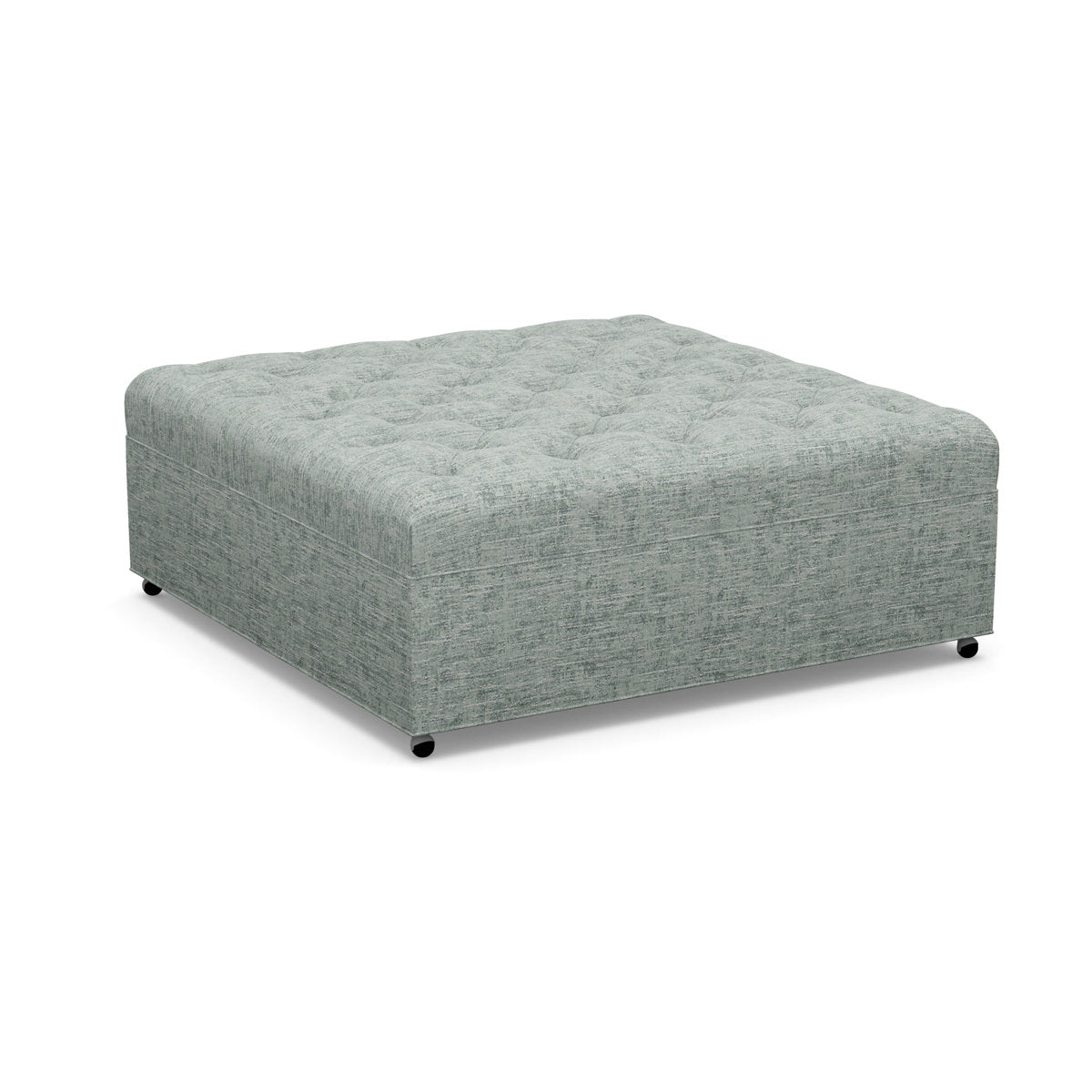 Paul Robert 54 Wide Tufted Square Cocktail Ottoman With Casters
