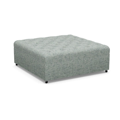 Paul Robert 54 Wide Tufted Square Cocktail Ottoman With Casters