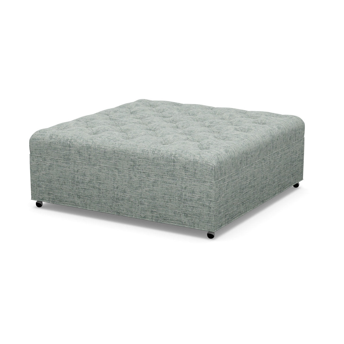 Paul Robert 54 Wide Tufted Square Cocktail Ottoman With Casters
