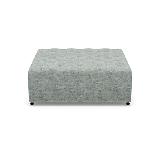Paul Robert 54 Wide Tufted Square Cocktail Ottoman With Casters