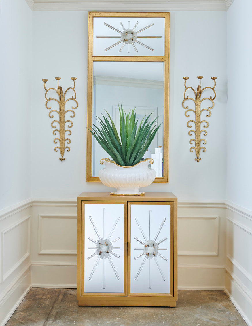 Starburst Solid Wood Accent Cabinet