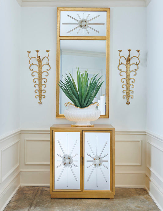 Starburst Solid Wood Accent Cabinet