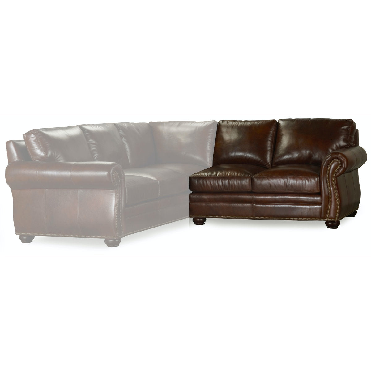 Bradington Young Sterling Sectional Leather Turned Legs