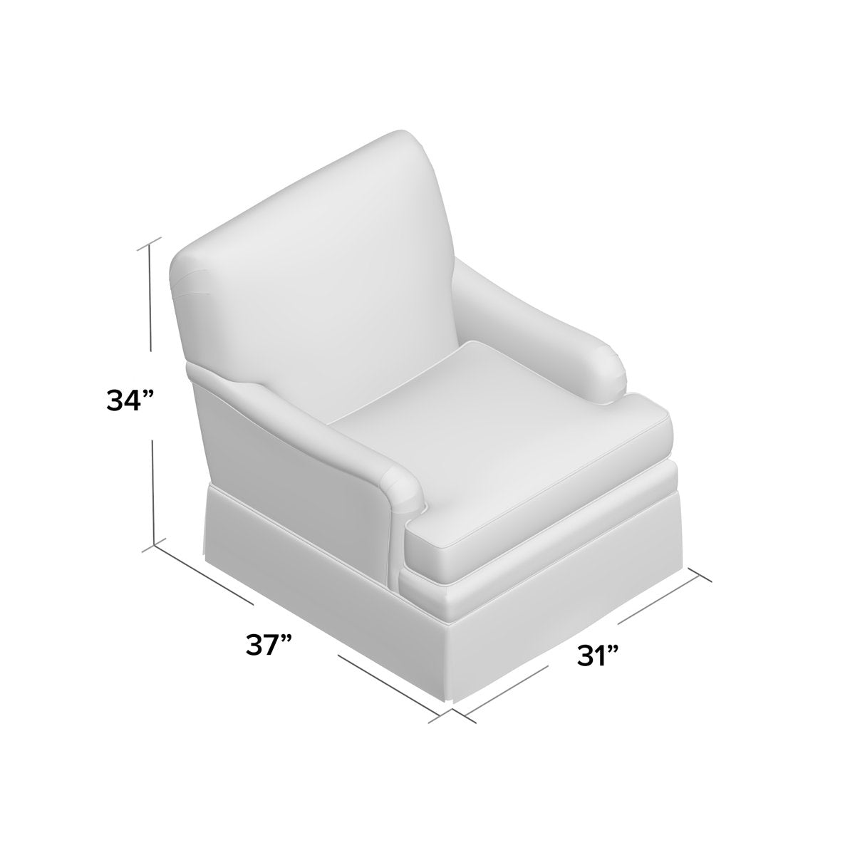 Duralee Stratford 31 Wide Down Cushion Slipcovered Armchair