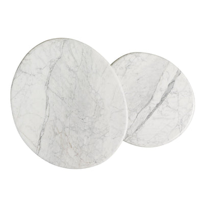 Stuart Marble Coffee Tables-White Calacatta Marble