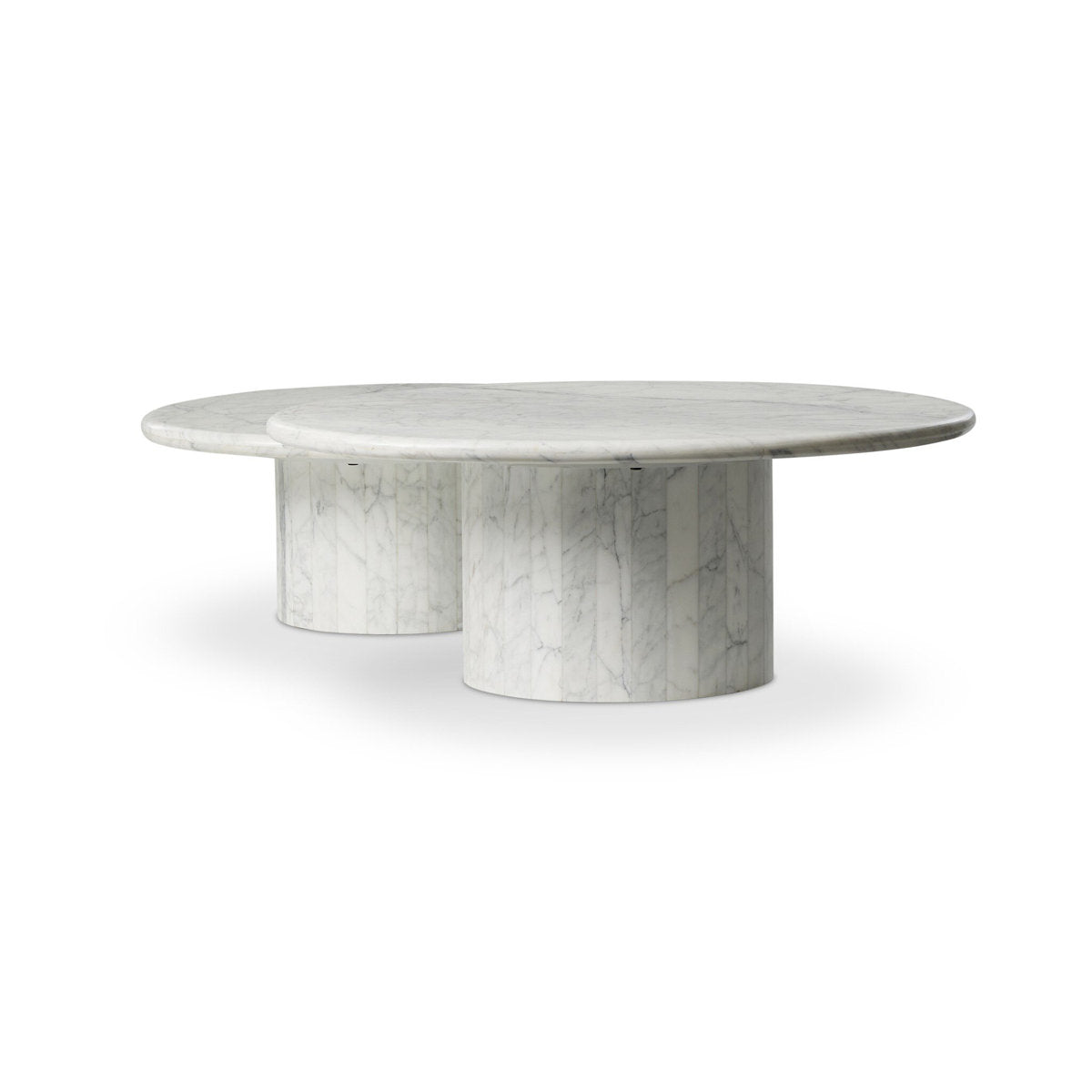 Stuart Marble Coffee Tables-White Calacatta Marble
