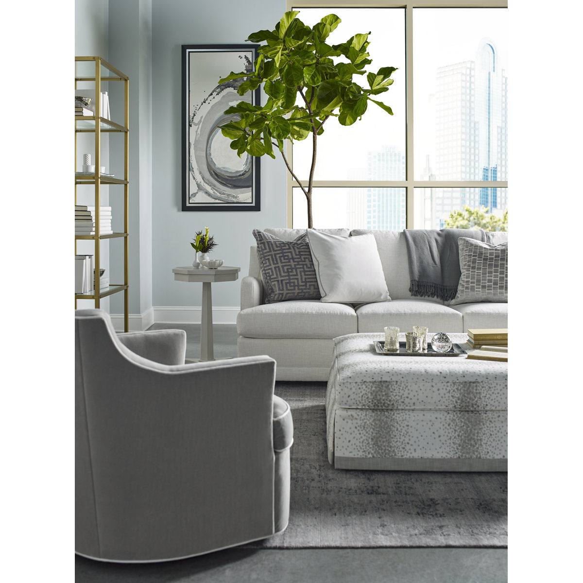 Chaddock Studio C 85 Recessed Arm Standard Sofa With Reversible Cushions