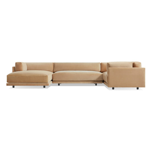 Blu Dot Sunday 3 Piece 156 Wide Velvet Corner Sectional