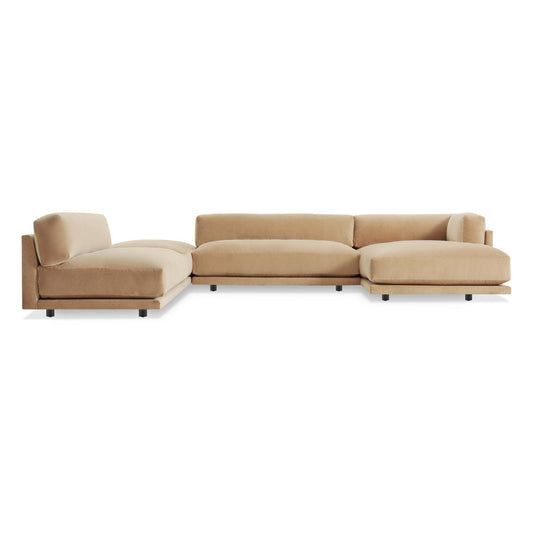 Blu Dot Sunday 4 Piece 156 Wide Velvet Corner Sectional