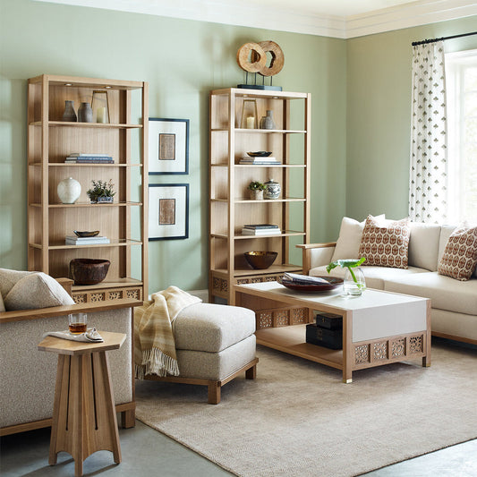 Stickley Surrey Hills Wood Frame Ottoman
