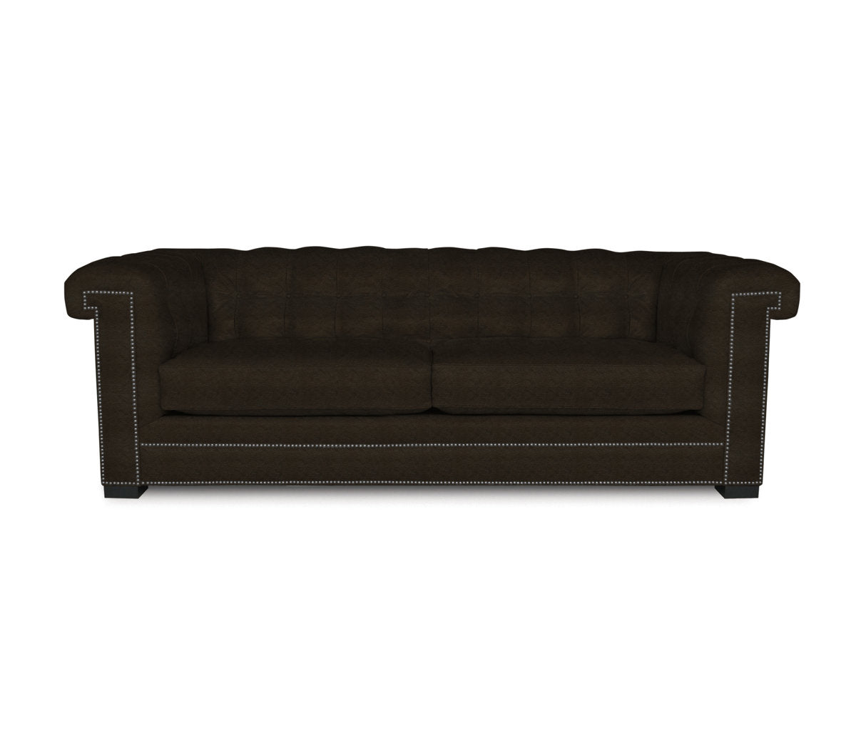 Eleanor Rigby Surrey 117 Genuine Leather Rolled Arm Chesterfield Sofa