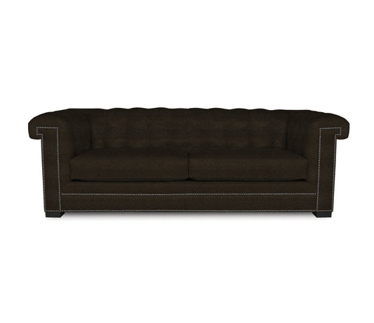 Eleanor Rigby Surrey 117 Genuine Leather Rolled Arm Chesterfield Sofa