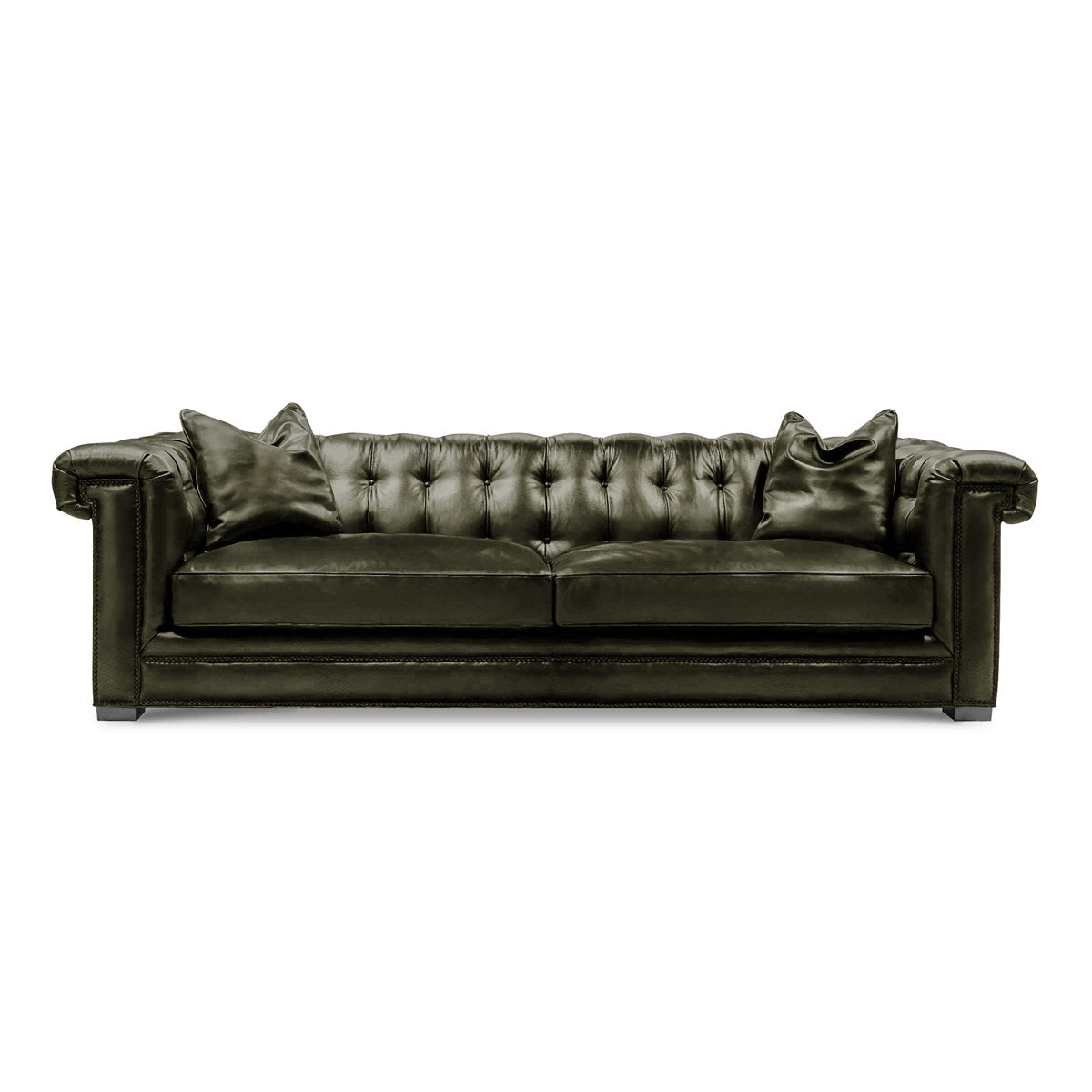 Eleanor Rigby Surrey 102 Genuine Leather Rolled Arm Chesterfield Sofa