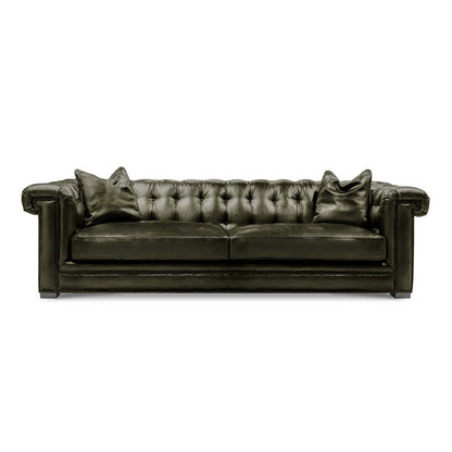 Eleanor Rigby Surrey 102 Genuine Leather Rolled Arm Chesterfield Sofa