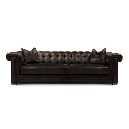 Eleanor Rigby Surrey 102 Genuine Leather Rolled Arm Chesterfield Sofa