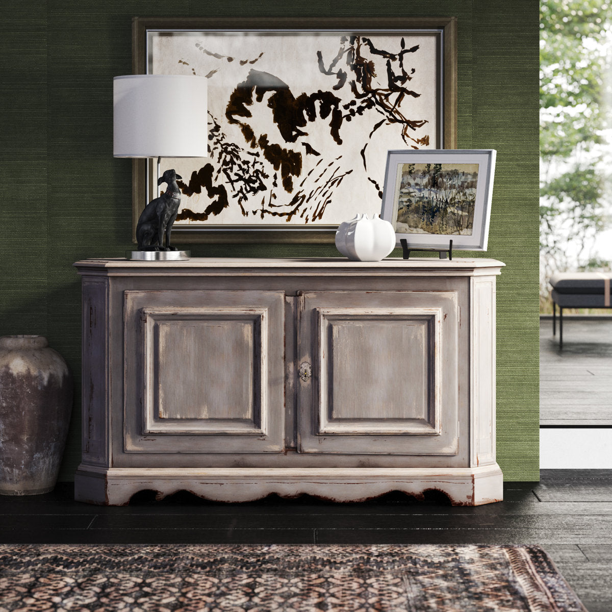 Swedish 63.25'' W Solid Wood Sideboard
