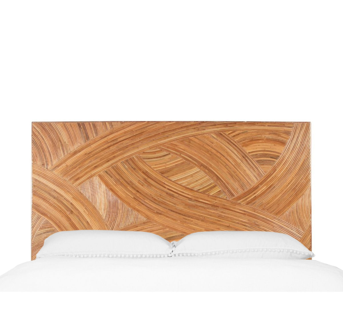 Swirl Rattan Queen Standard Bed, Natural