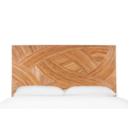 Swirl Rattan Queen Standard Bed, Natural